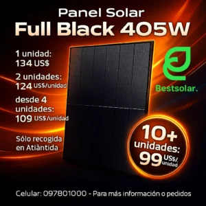 Panel solar de alta eficiencia 405W negro monocristalino