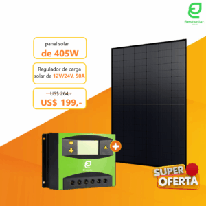 Kit Solar de 405W más regulador de carga de 12V/24V 50A