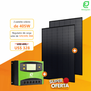 Kit Solar de 2x 405W más regulador de carga de 24V 50A