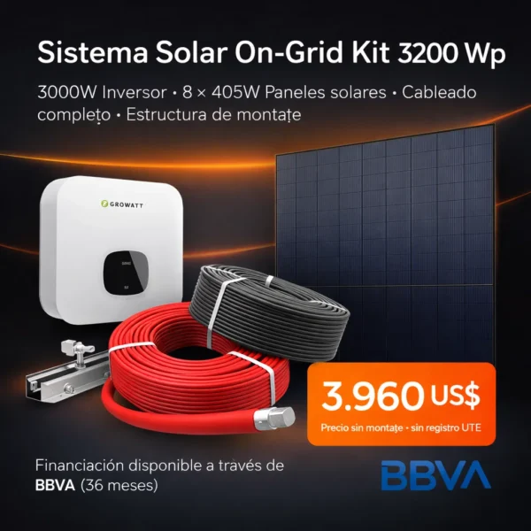 3kw 3,2kWp ongrid completo kit