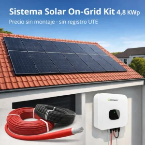 Sistema Solar On-Grid Kit 4,8 kWp – 12×405 W · Growatt 4200 W – Autoinstalación
