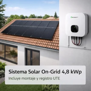 Sistema Solar On-Grid 4,8 kWp – Instalación Completa + Registro UTE
