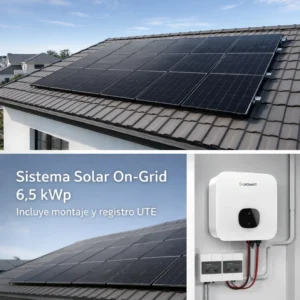Sistema Solar On-Grid 6,5 kWp – Incluye Montaje y Registro UTE